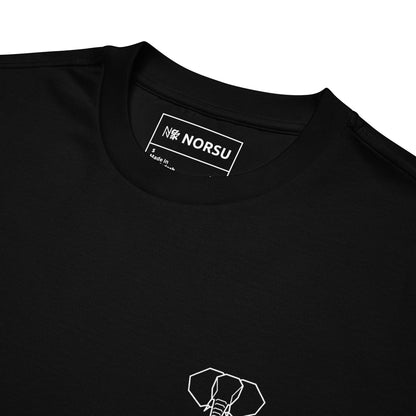 Oversized Μαύρο Ανδρικό T-shirt - Ελέφαντας Norsu