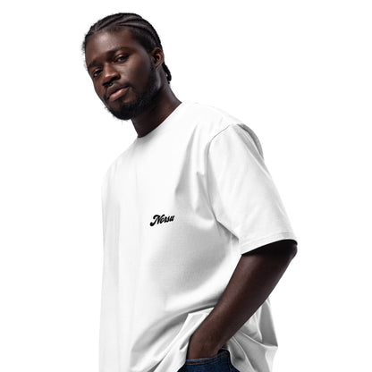 Oversized Λευκό Ανδρικό T-shirt - Μωβ Graffiti Never Stop Dreaming