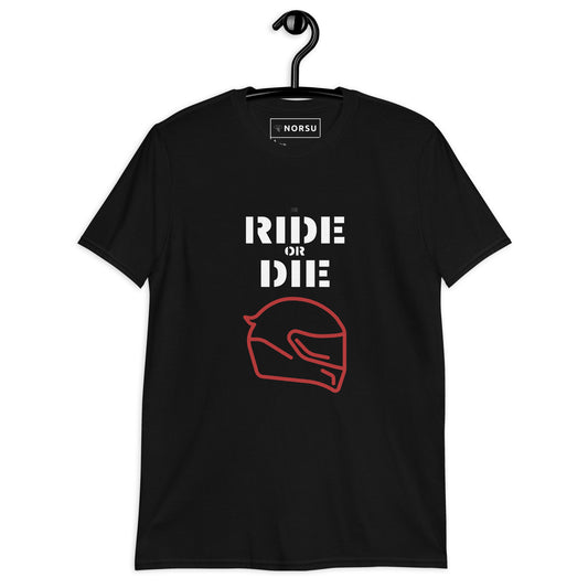 Μαύρο Ανδρικό T-shirt - Κράνος Μηχανής Ride or Die