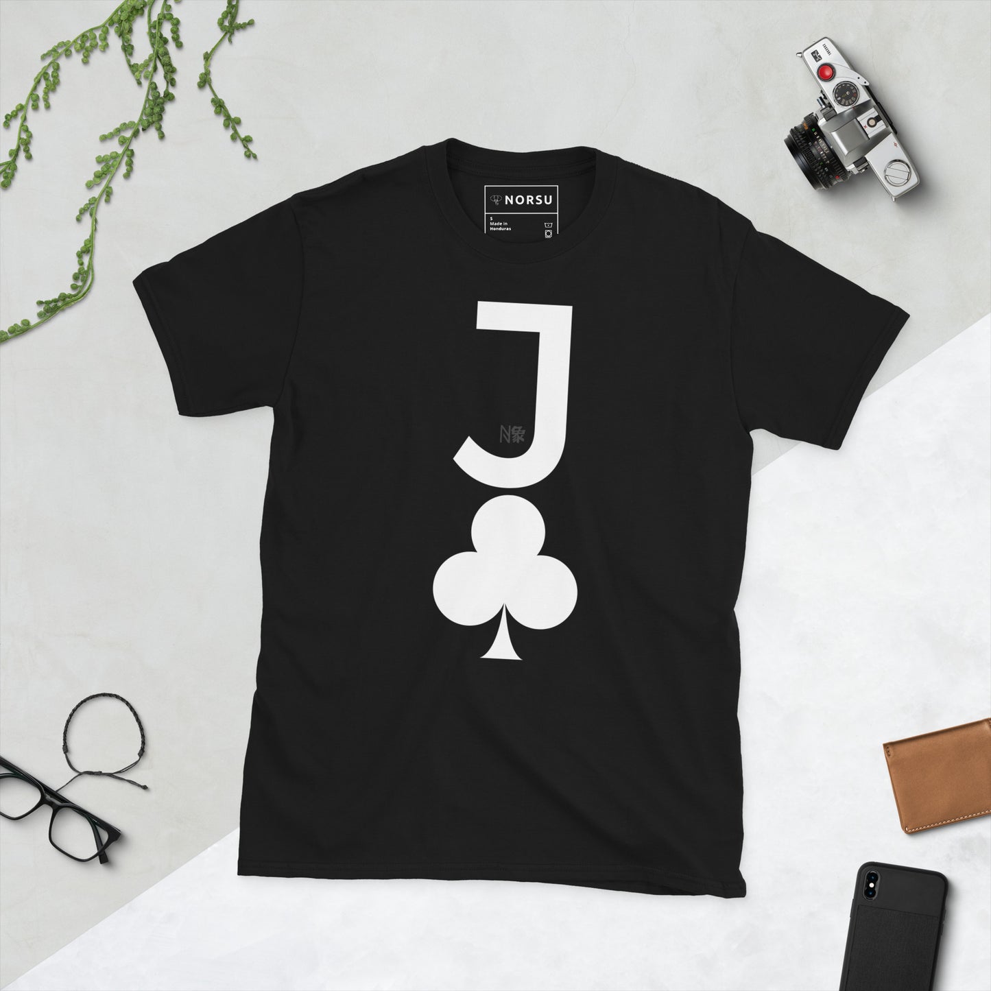 Μαύρο Ανδρικό T-shirt - Τραπουλόχαρτο Βαλές Σπαθί Jack of Clubs