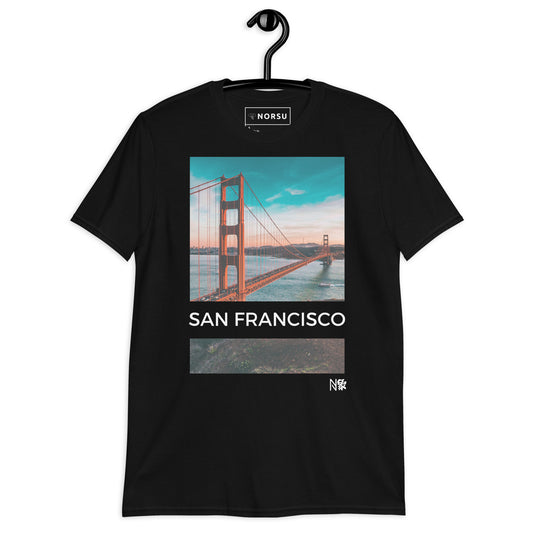 Μαύρο Ανδρικό T-shirt - Σαν Φρανσίσκο Golden Gate Bridge