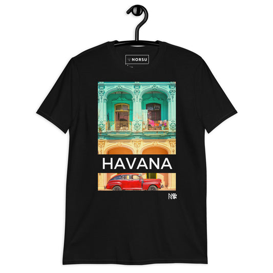 Μαύρο Ανδρικό T-shirt - Αβάνα Κούβα Αμάξι Αντίκα