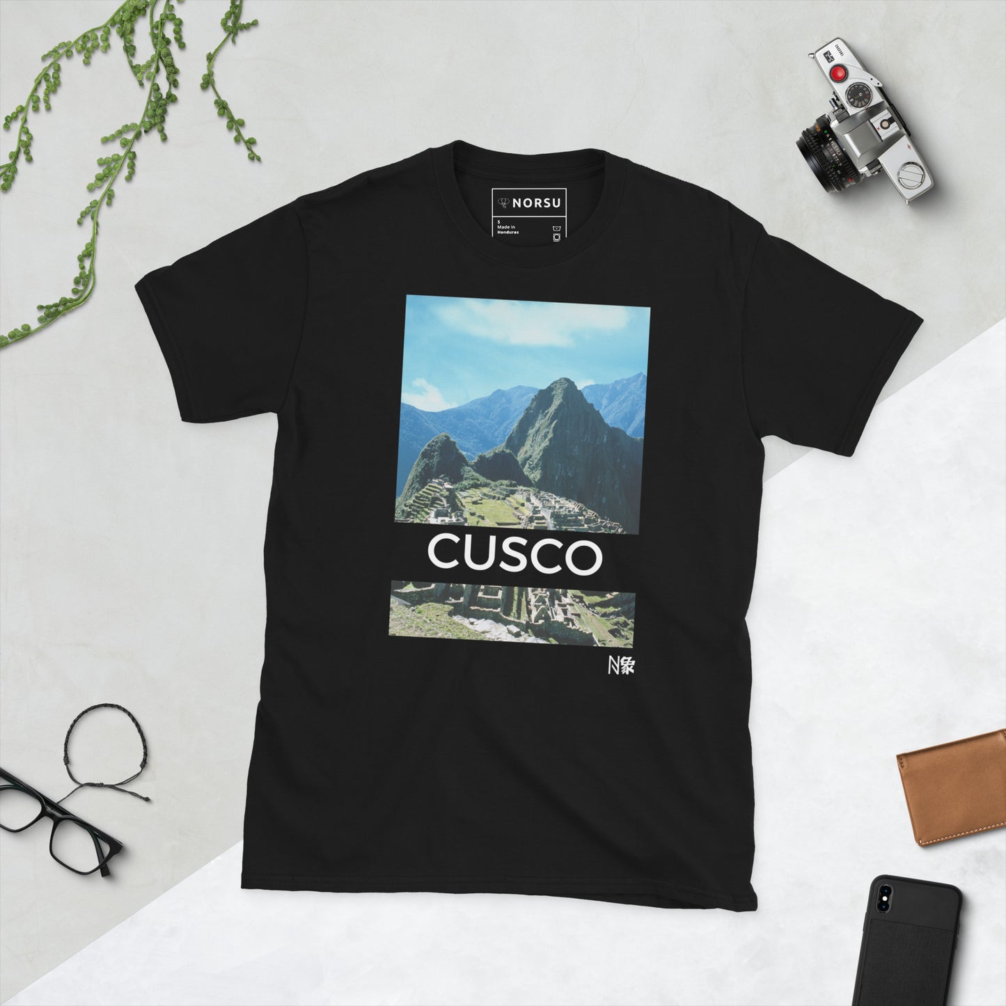 Μαύρο Ανδρικό T-shirt - Cusco Μάτσου Πίτσου Περού