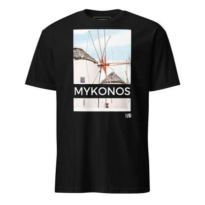 Μαύρο Ανδρικό T-shirt - Μύκονος Ελλάδα Ανεμόμυλος