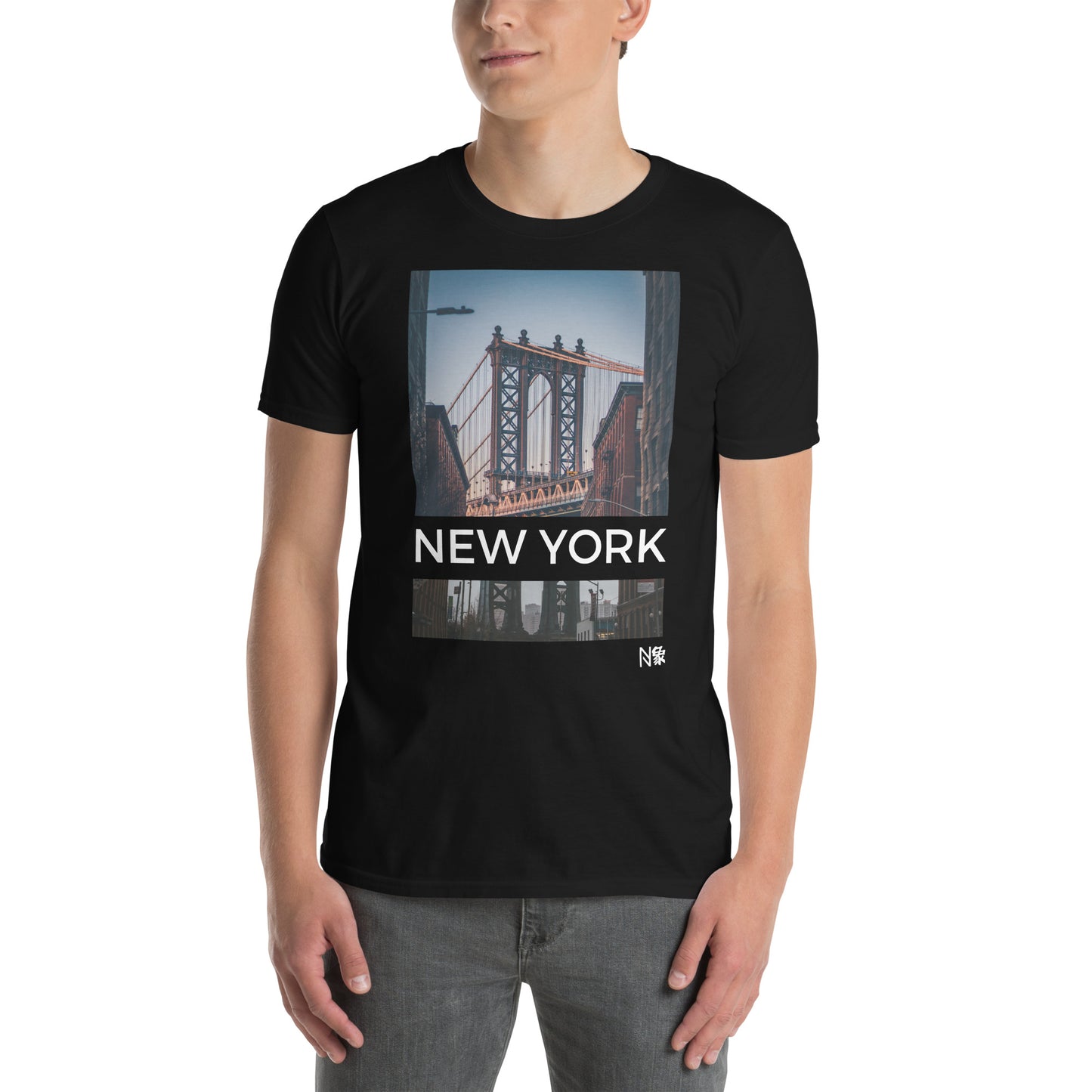 Μαύρο Ανδρικό T-shirt - Νέα Υόρκη Brooklyn Bridge