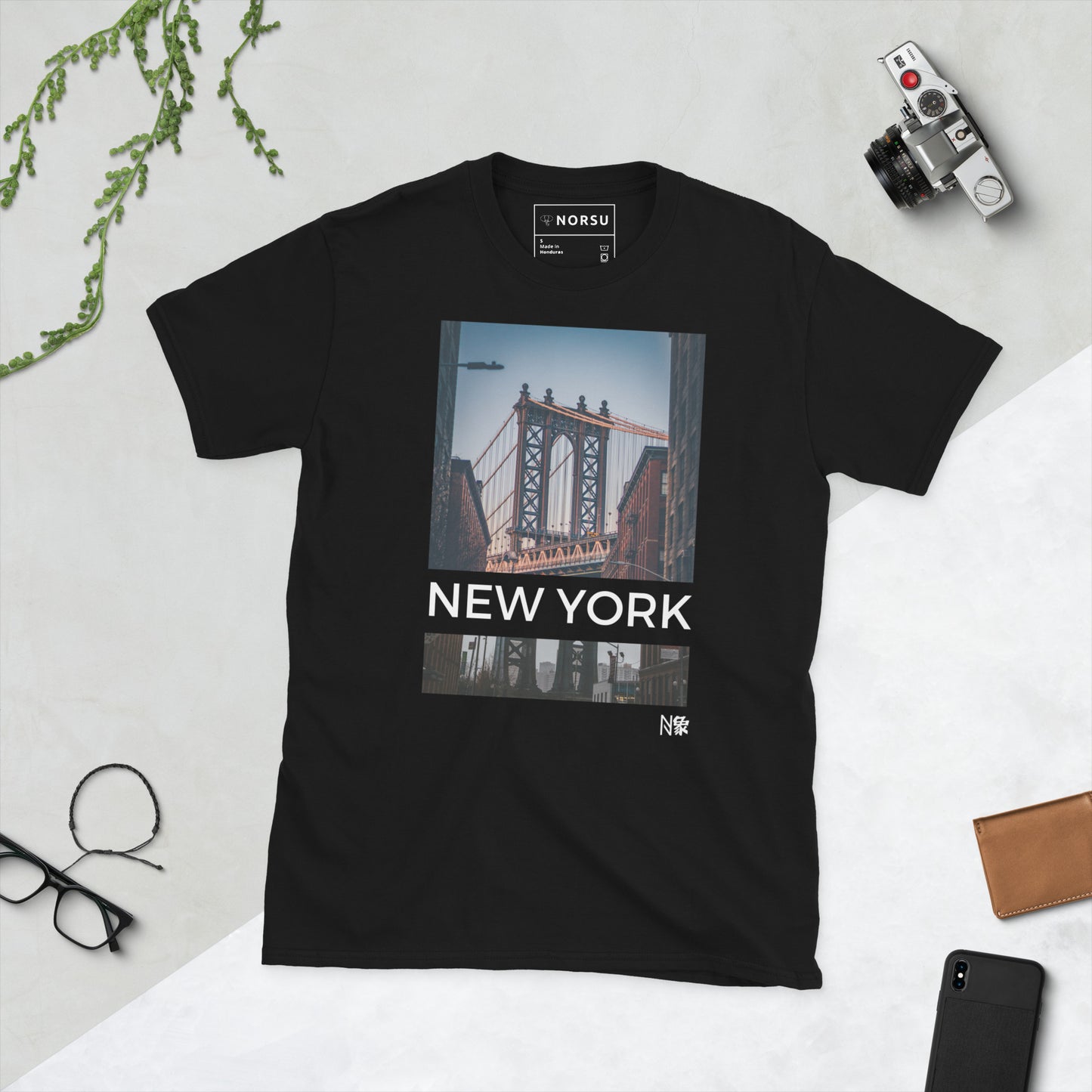 Μαύρο Ανδρικό T-shirt - Νέα Υόρκη Brooklyn Bridge