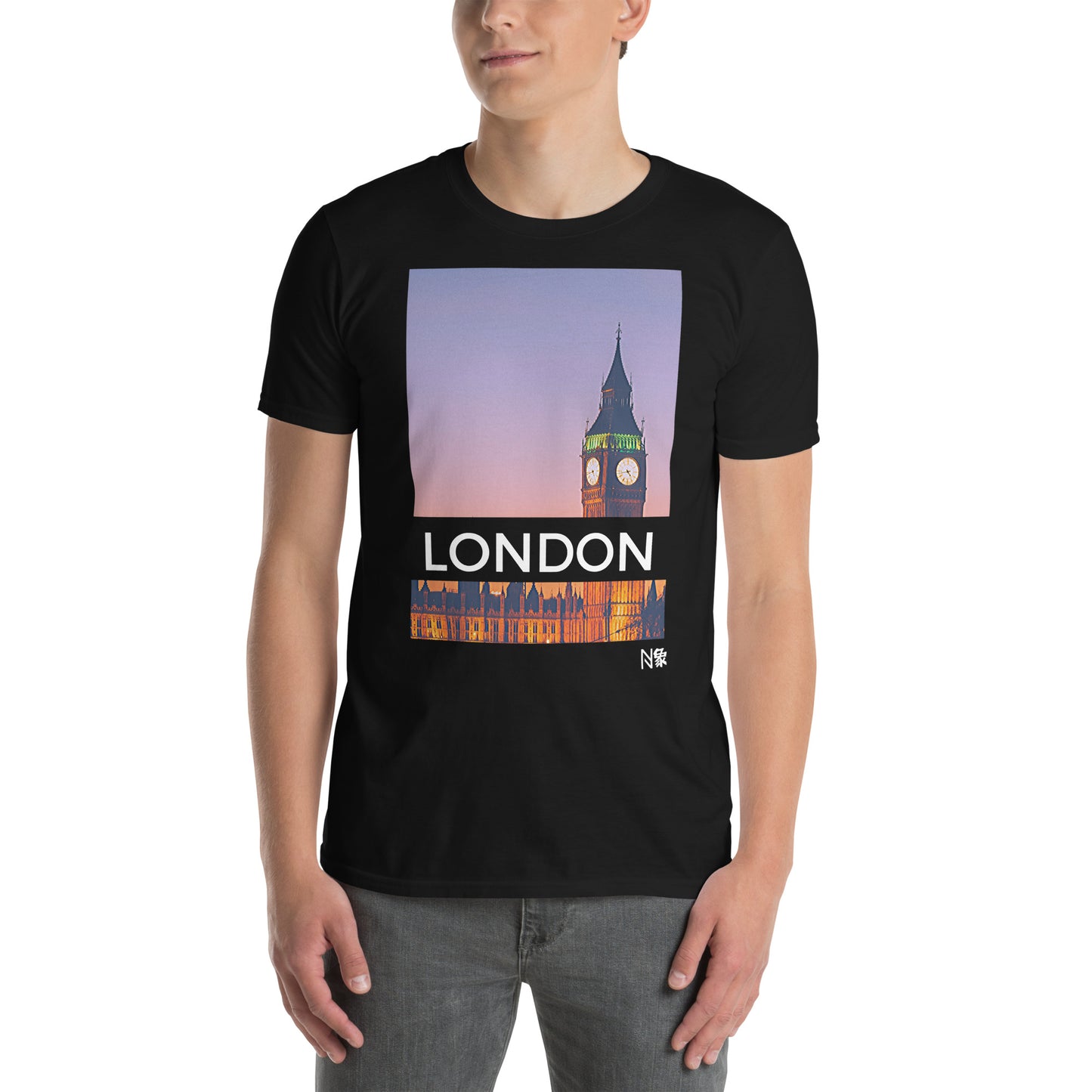 Μαύρο Ανδρικό T-shirt - Λονδίνο Big Ben