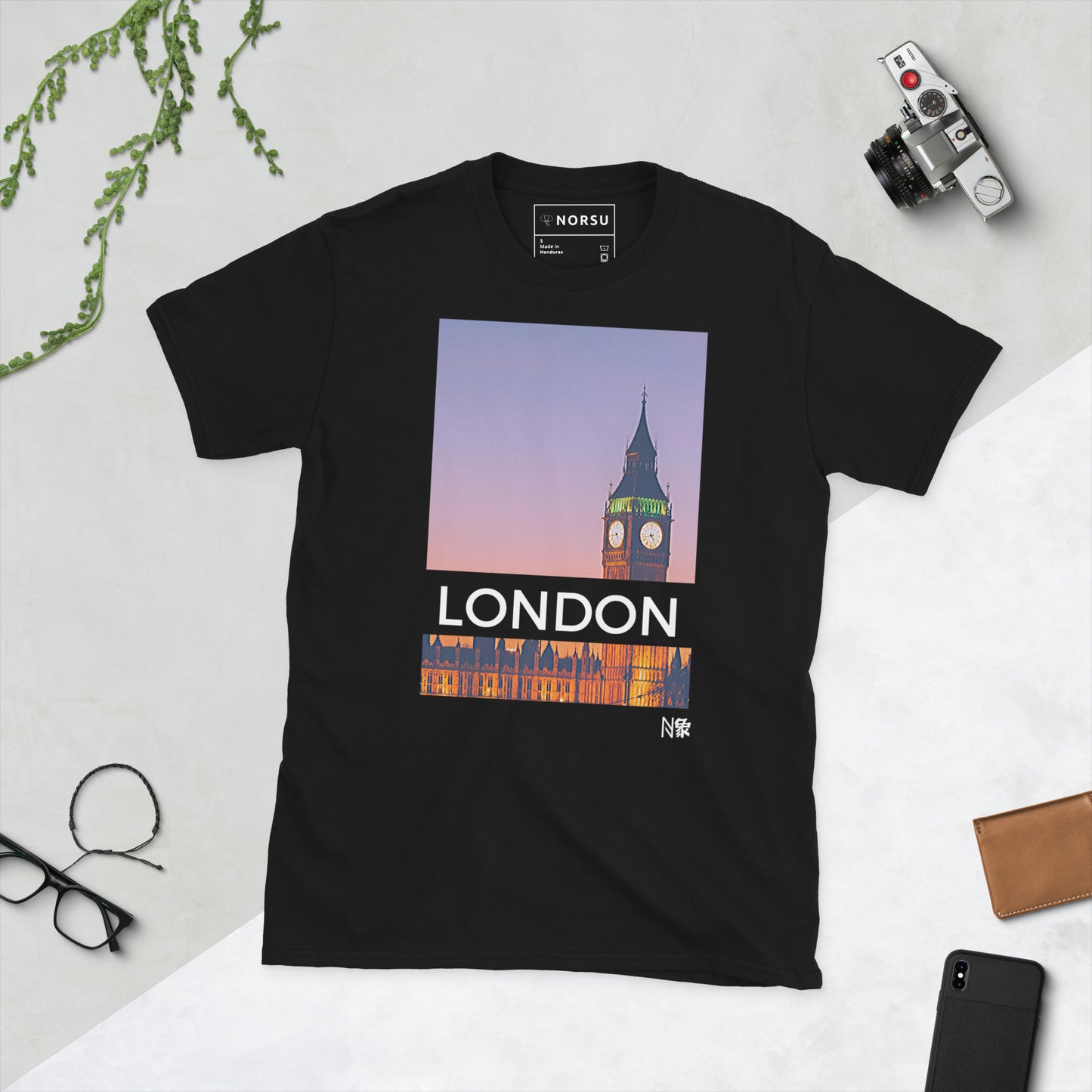 Μαύρο Ανδρικό T-shirt - Λονδίνο Big Ben