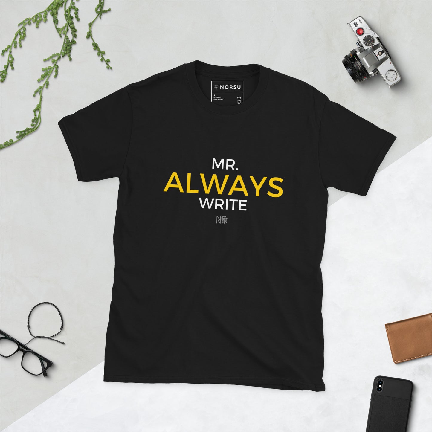 Μαύρο Ανδρικό T-shirt - Mr. Always Write