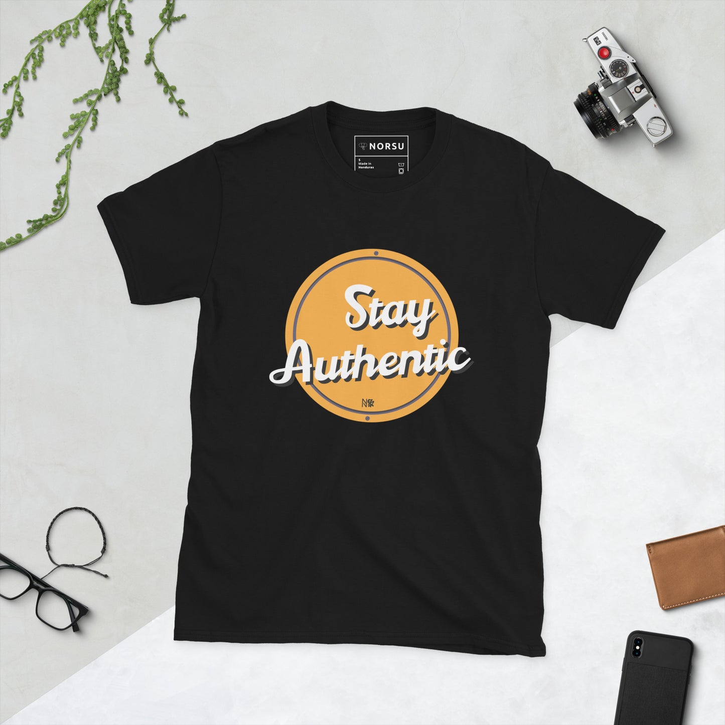 Μαύρο Ανδρικό T-shirt - Stay Authentic