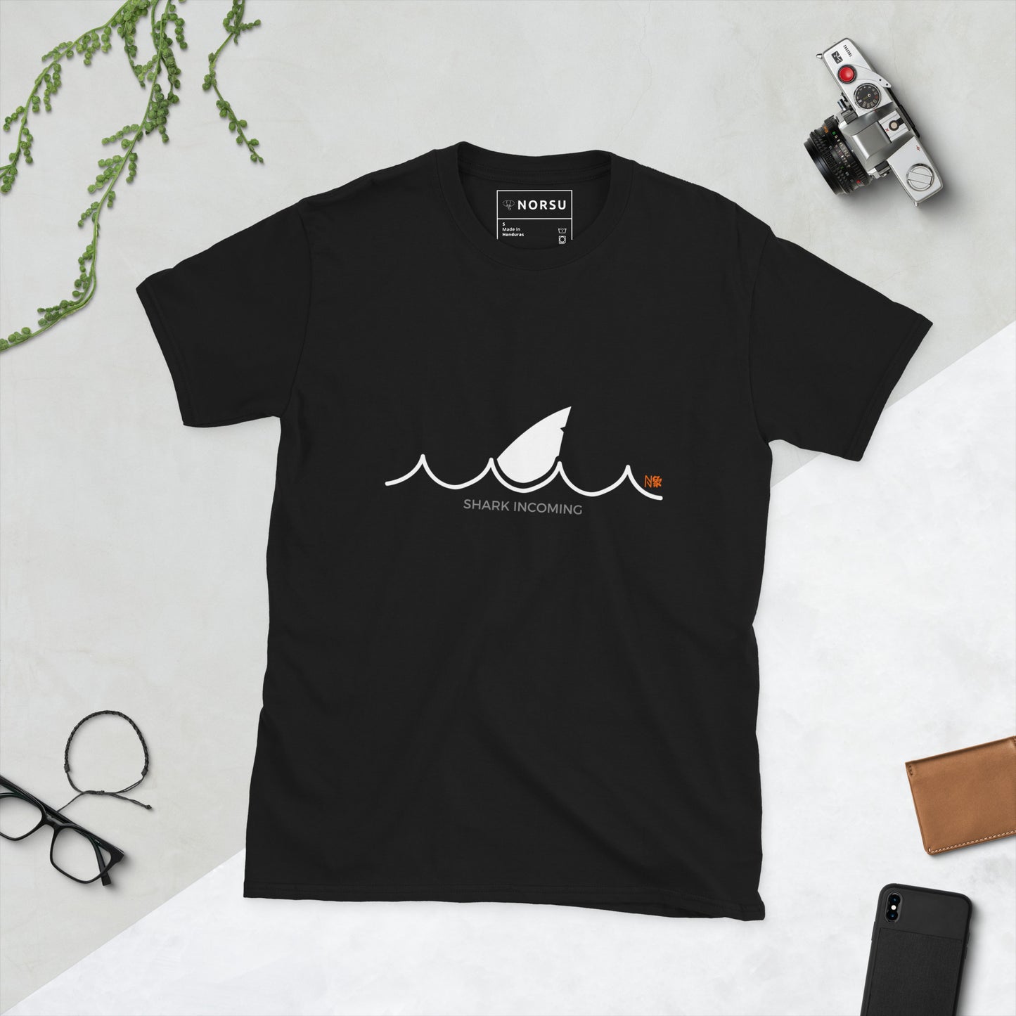 Μαύρο Ανδρικό T-shirt - Καρχαρίας Shark Incoming