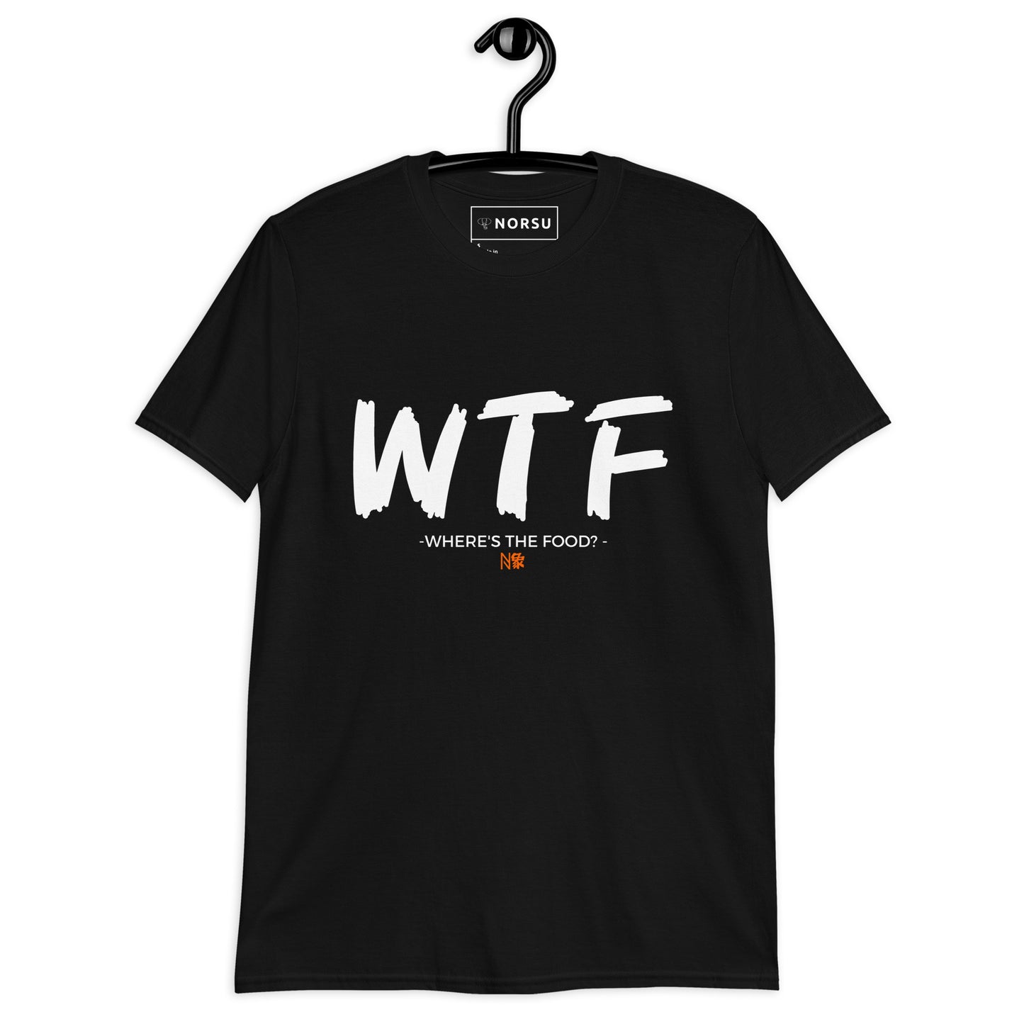 Μαύρο Ανδρικό T-shirt - WTF (Where's the food?)