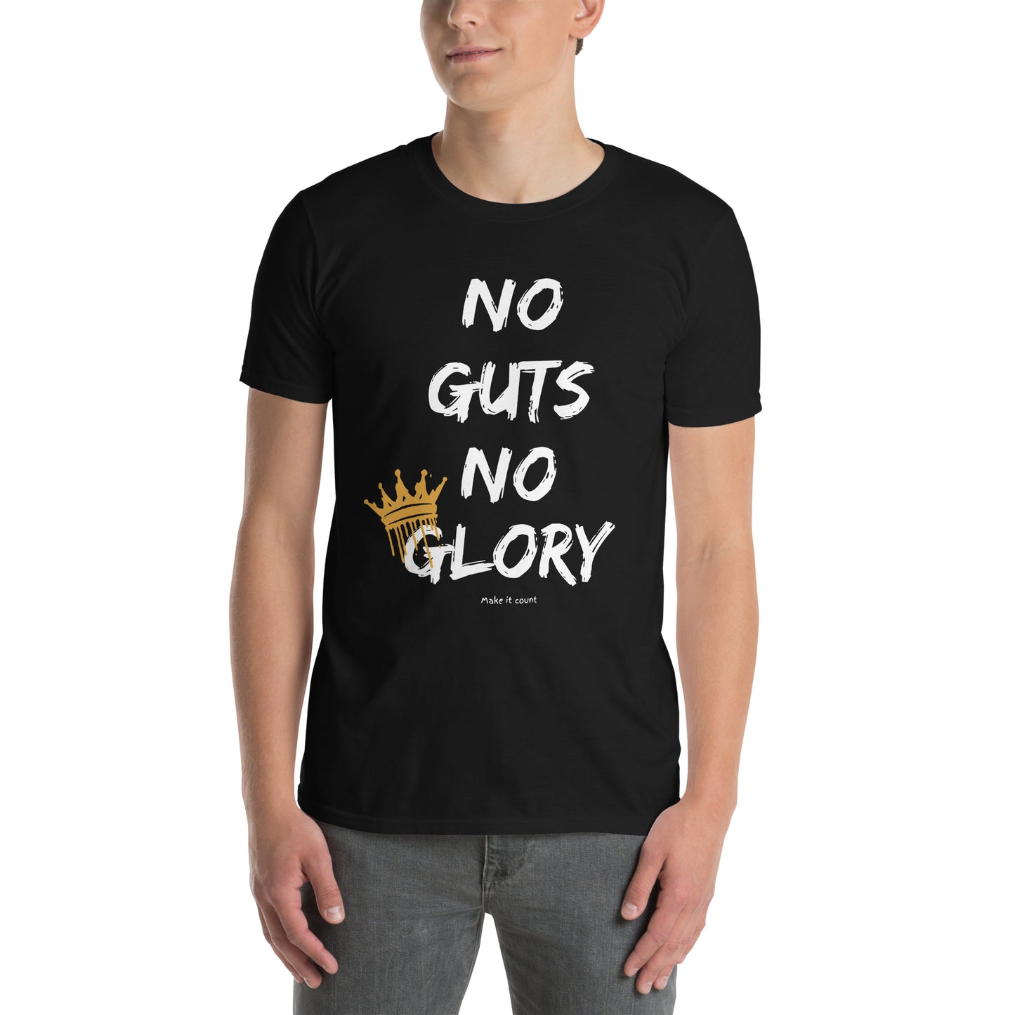 Μαύρο Ανδρικό T-shirt - No Guts, No Glory