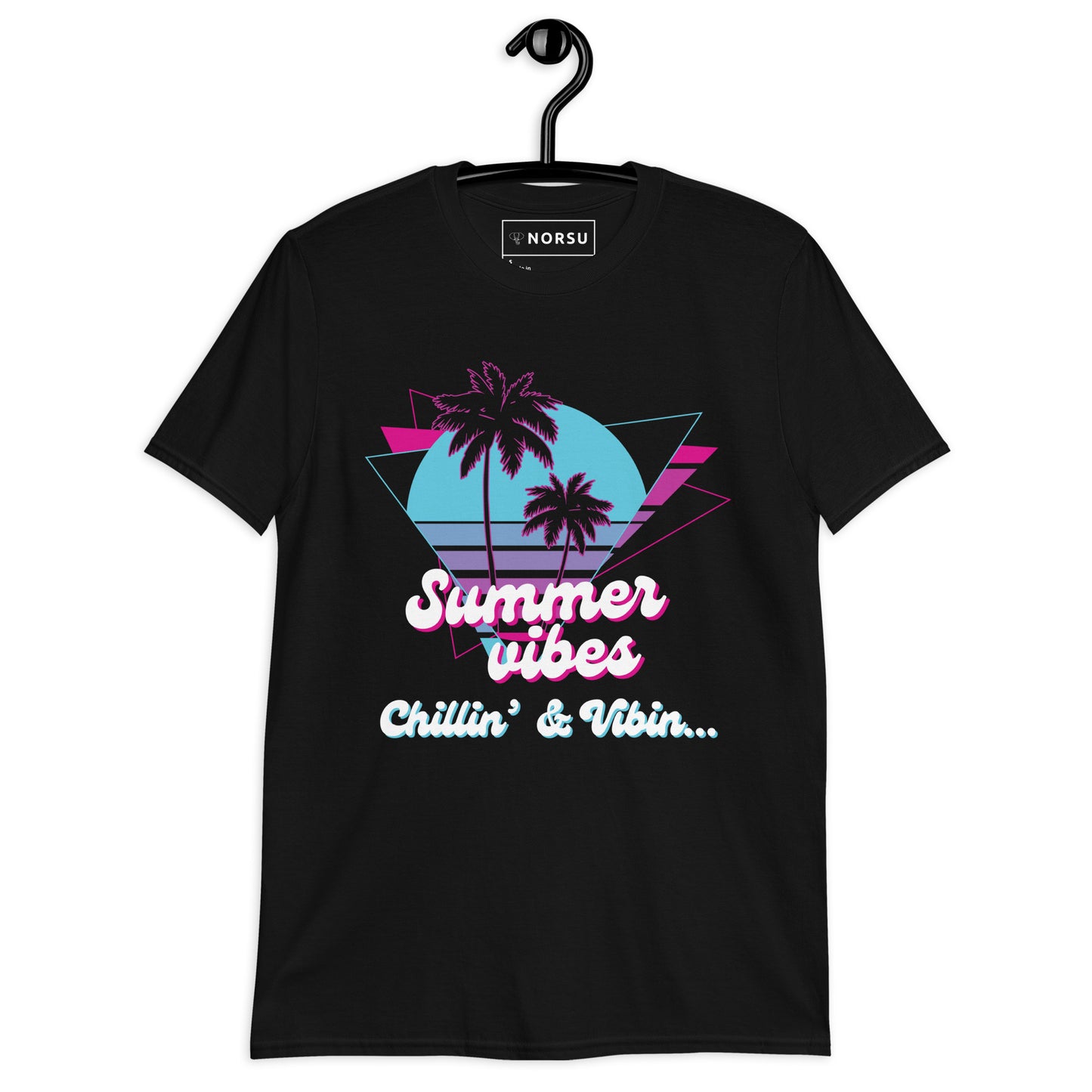 Μαύρο Ανδρικό T-shirt - Summer Vibes, Chillin' & Vibin'