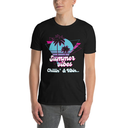 Μαύρο Ανδρικό T-shirt - Summer Vibes, Chillin' & Vibin'