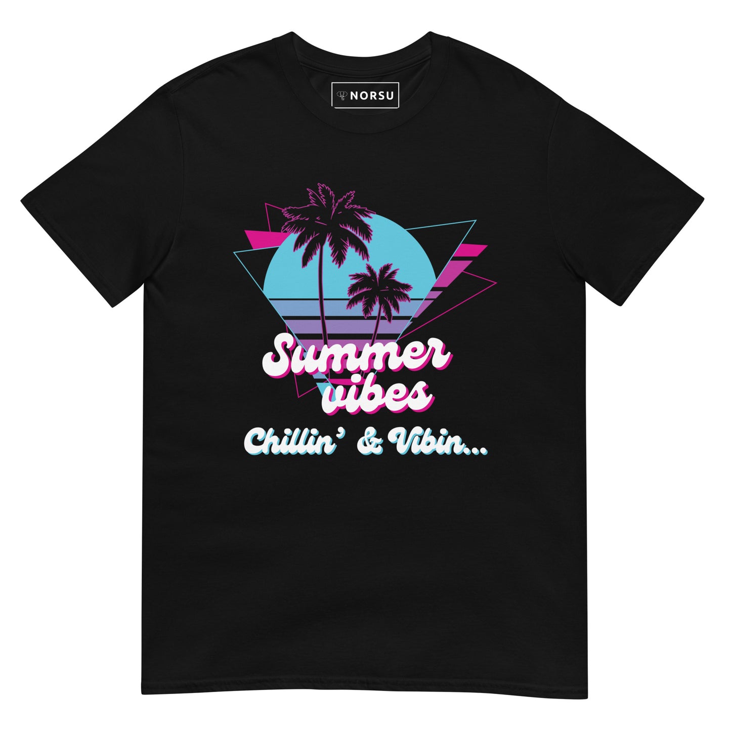 Μαύρο Ανδρικό T-shirt - Summer Vibes, Chillin' & Vibin'