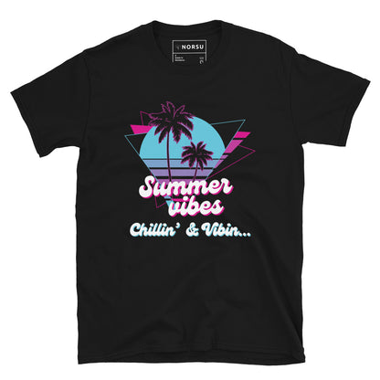 Μαύρο Ανδρικό T-shirt - Summer Vibes, Chillin' & Vibin'