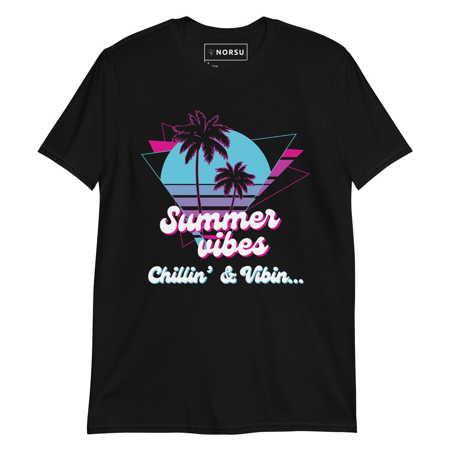 Μαύρο Ανδρικό T-shirt - Summer Vibes, Chillin' & Vibin'