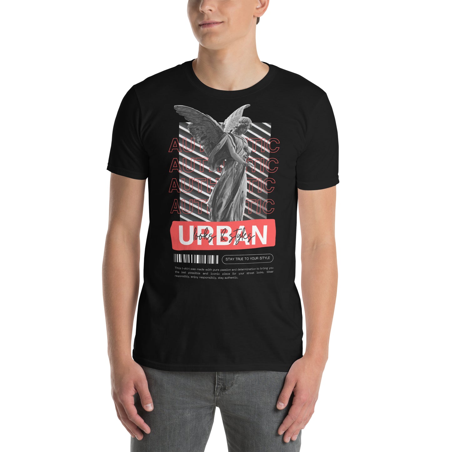 Μαύρο Ανδρικό T-shirt - Άγαλμα Authentic Urban Looks