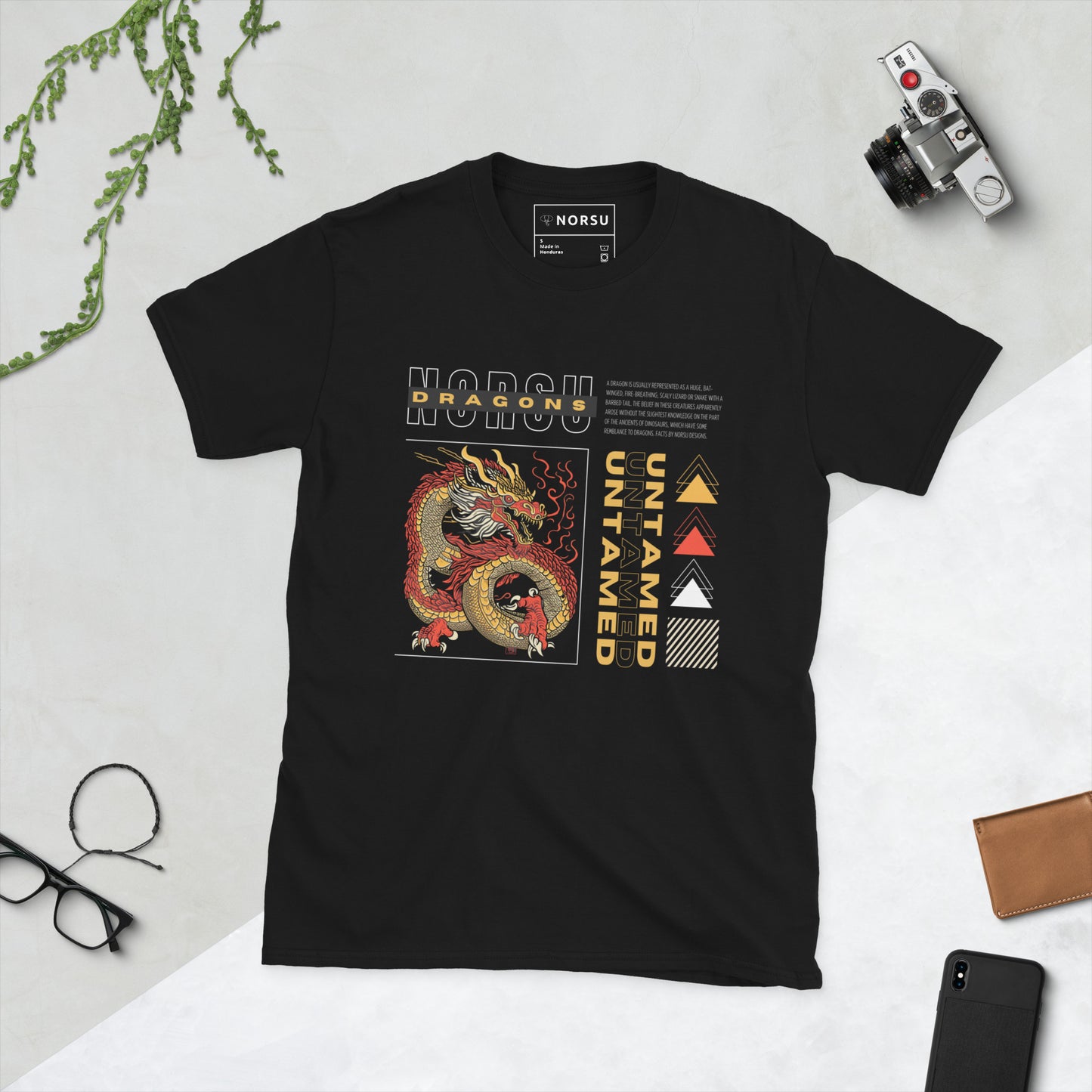 Μαύρο Ανδρικό T-shirt - Δράκος Dragon Untamed