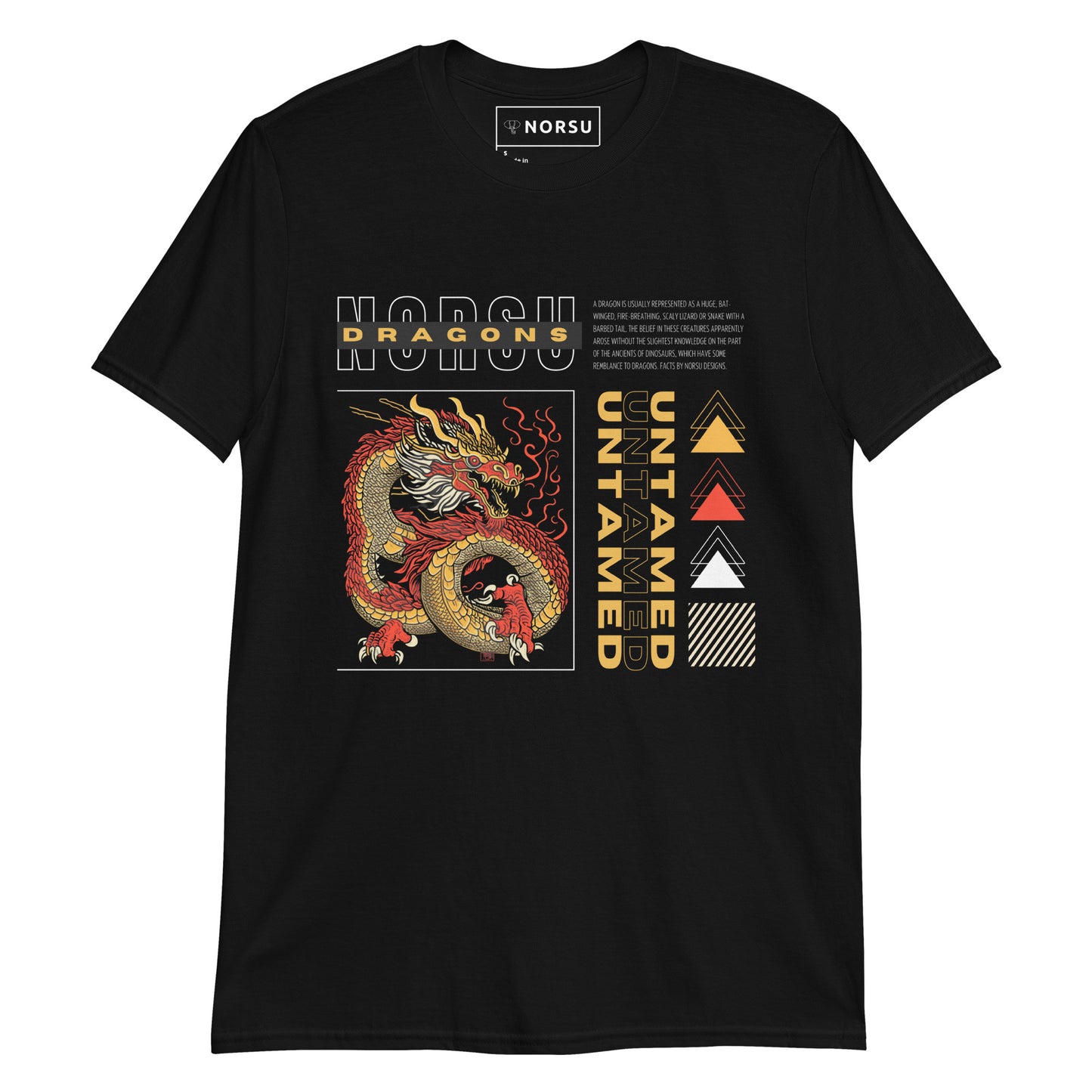 Μαύρο Ανδρικό T-shirt - Δράκος Dragon Untamed