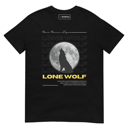 Μαύρο Ανδρικό T-shirt - Lone Wolf (Homo, Homini, Lupus)