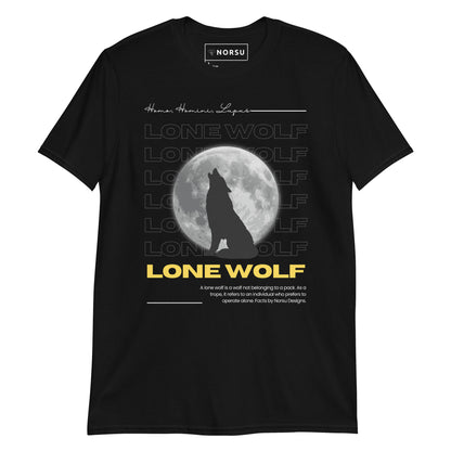 Μαύρο Ανδρικό T-shirt - Lone Wolf (Homo, Homini, Lupus)