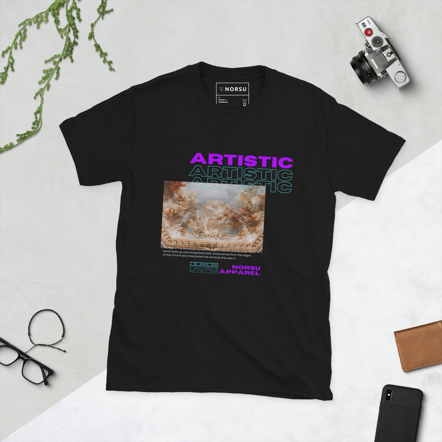 Μαύρο Ανδρικό T-shirt - Artistic Painting