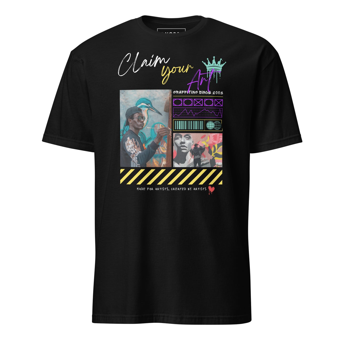 Μαύρο Ανδρικό T-shirt - Graffti Artist, Claim Your Art