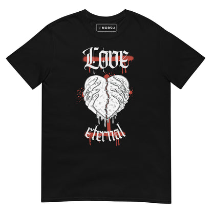 Μαύρο Ανδρικό T-shirt - Καρδιά Love Eternal