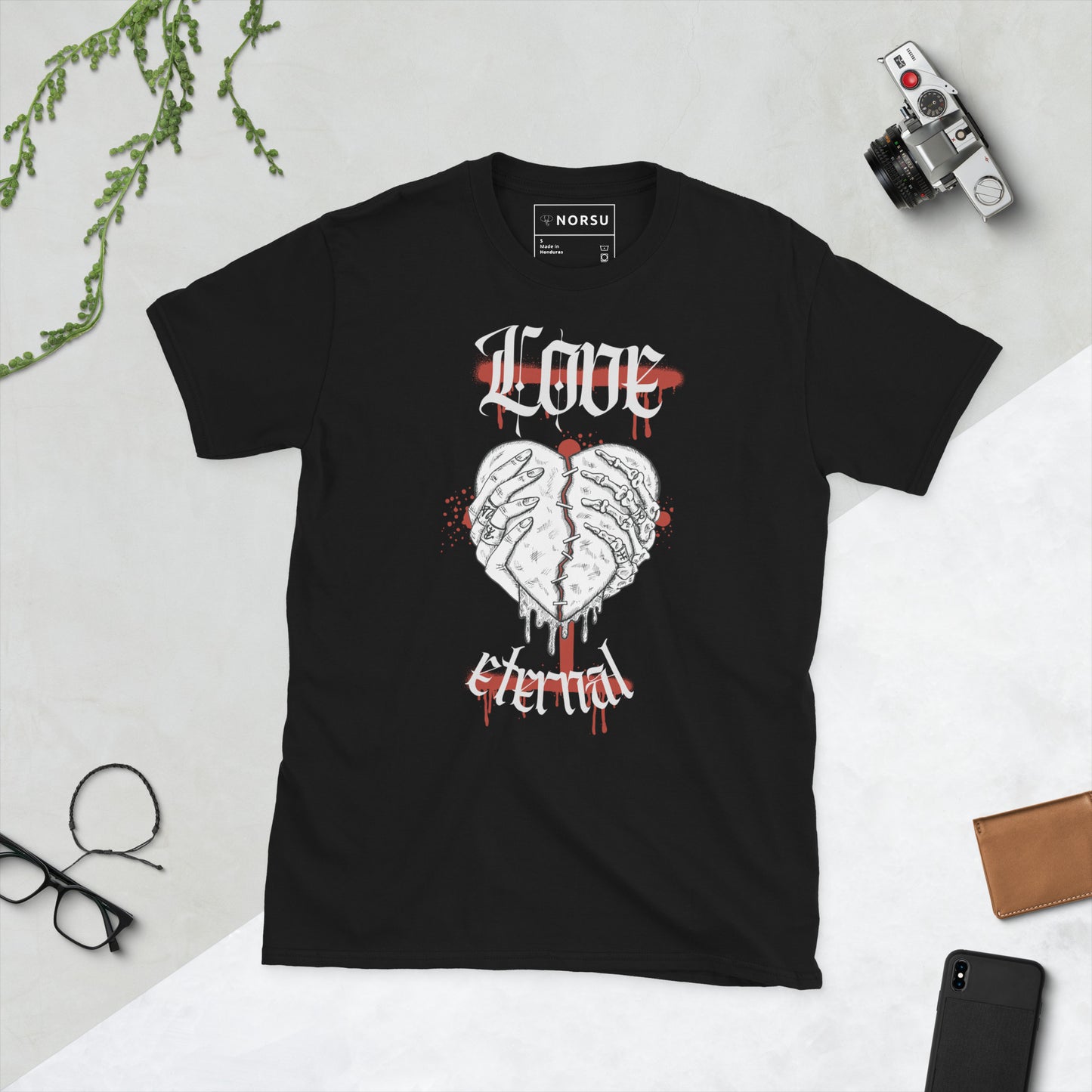 Μαύρο Ανδρικό T-shirt - Καρδιά Love Eternal