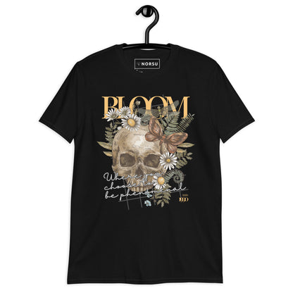 Μαύρο Ανδρικό T-shirt - Νεκροκεφαλή Skull Bloom