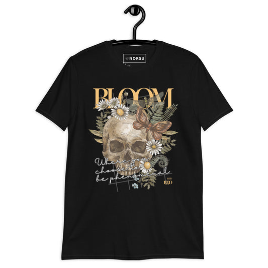 Μαύρο Ανδρικό T-shirt - Νεκροκεφαλή Skull Bloom