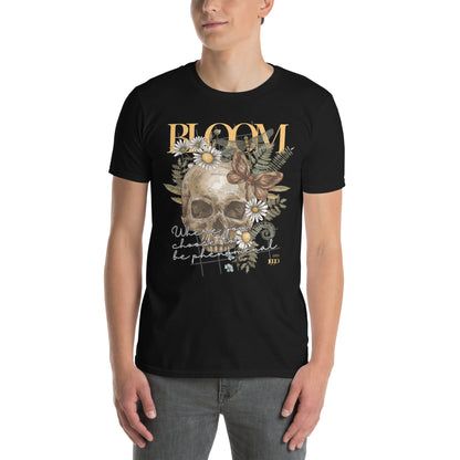 Μαύρο Ανδρικό T-shirt - Νεκροκεφαλή Skull Bloom