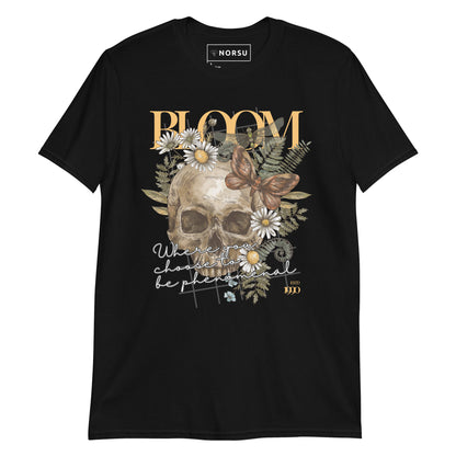 Μαύρο Ανδρικό T-shirt - Νεκροκεφαλή Skull Bloom