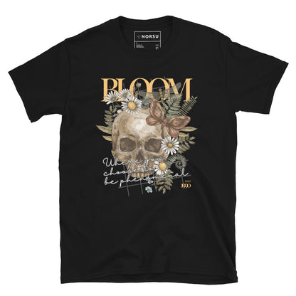 Μαύρο Ανδρικό T-shirt - Νεκροκεφαλή Skull Bloom