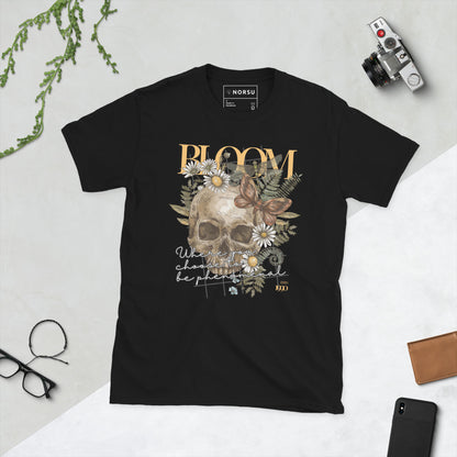 Μαύρο Ανδρικό T-shirt - Νεκροκεφαλή Skull Bloom