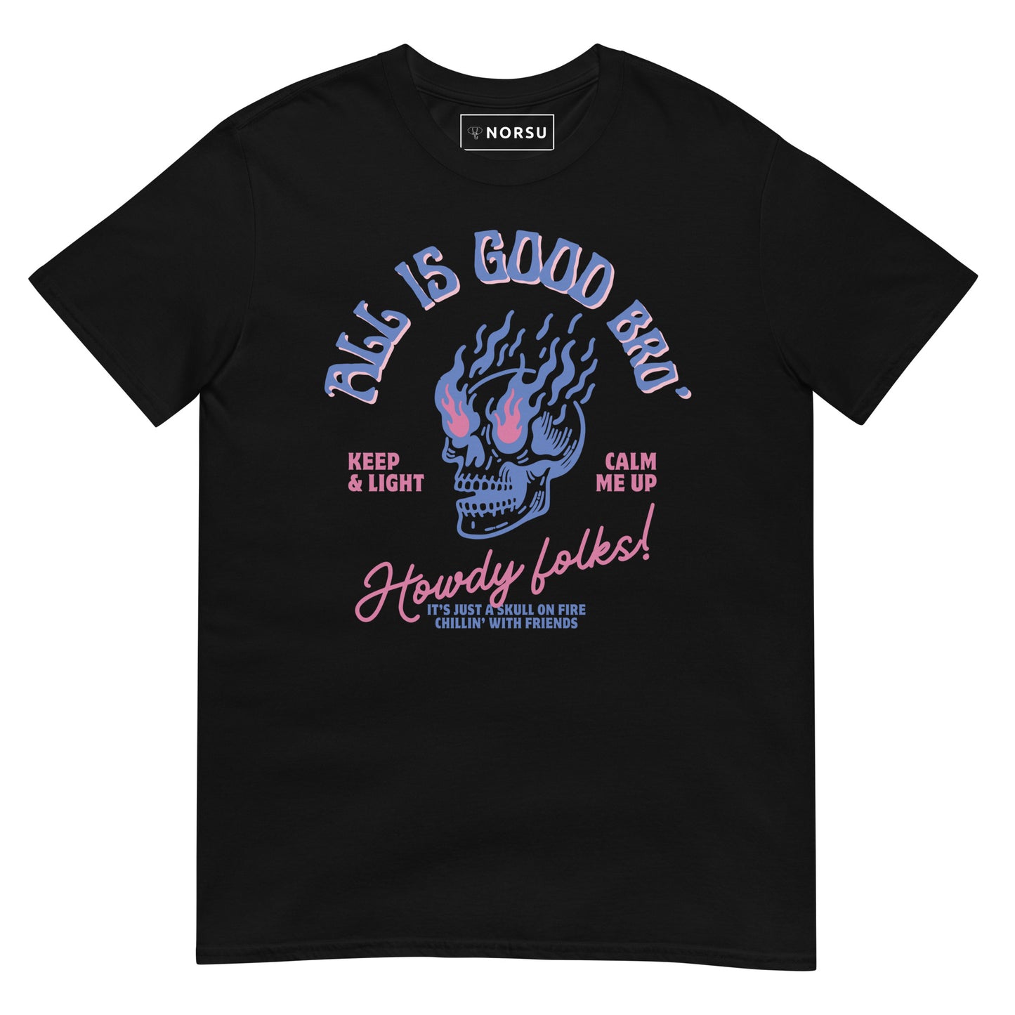 Μαύρο Ανδρικό T-shirt - Νεκροκεφαλή All Is Good Bro'