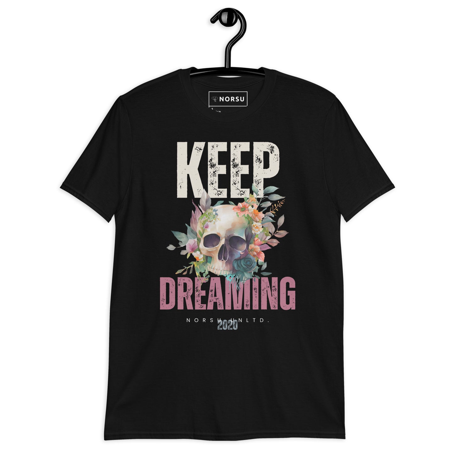 Μαύρο Ανδρικό T-shirt - Νεκροκεφαλή Keep Dreaming