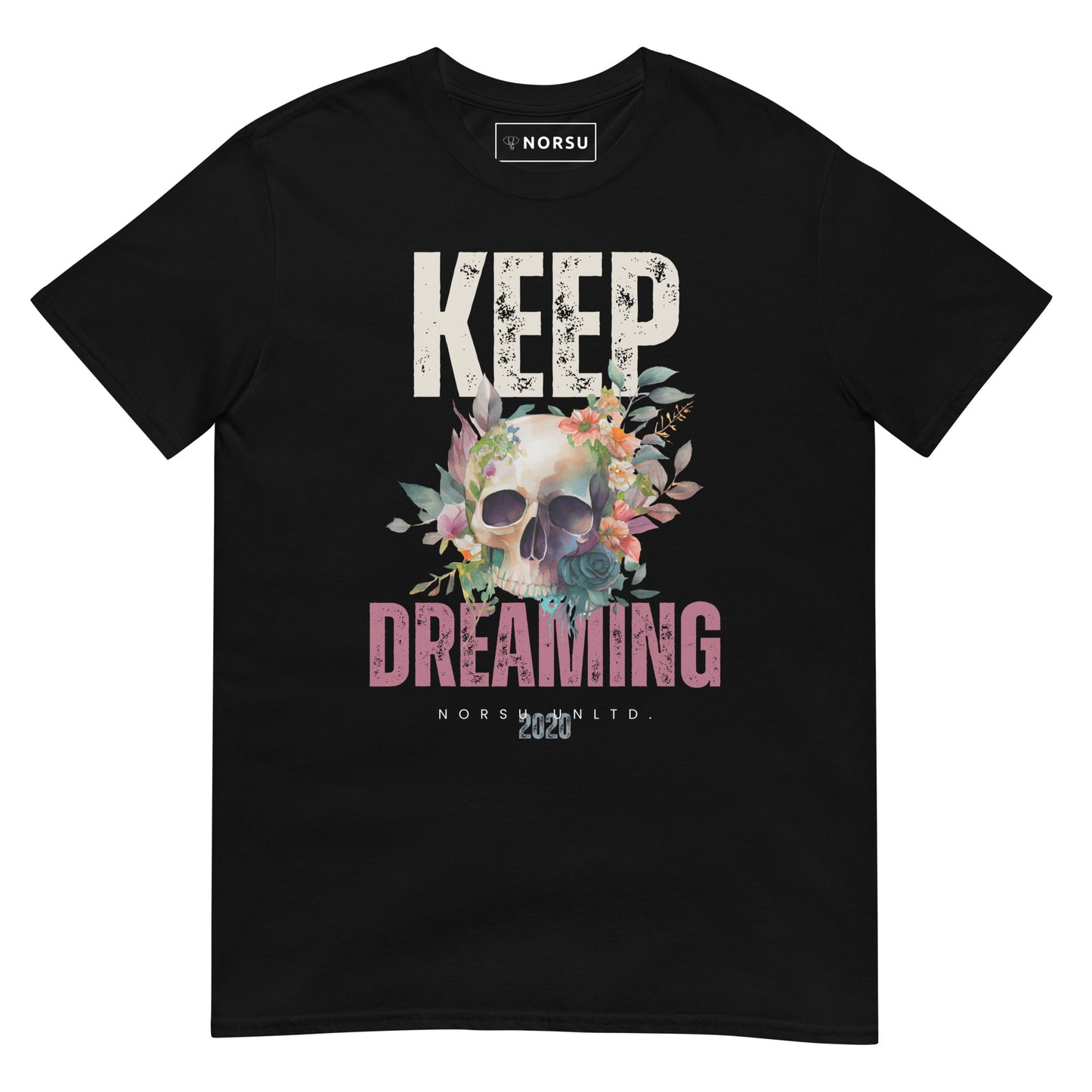 Μαύρο Ανδρικό T-shirt - Νεκροκεφαλή Keep Dreaming