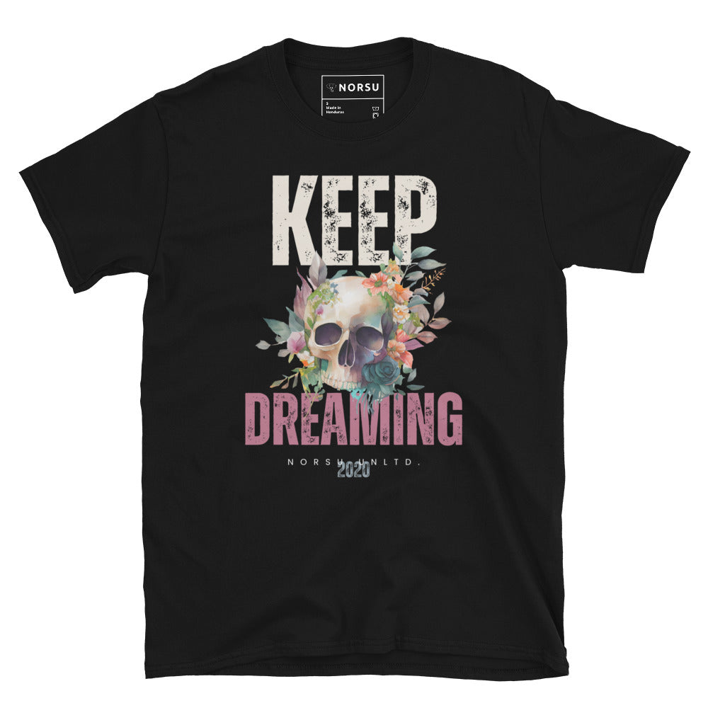 Μαύρο Ανδρικό T-shirt - Νεκροκεφαλή Keep Dreaming