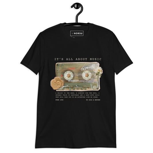 Μαύρο Ανδρικό T-shirt - Ρετρό Κασέτα It's All About Music