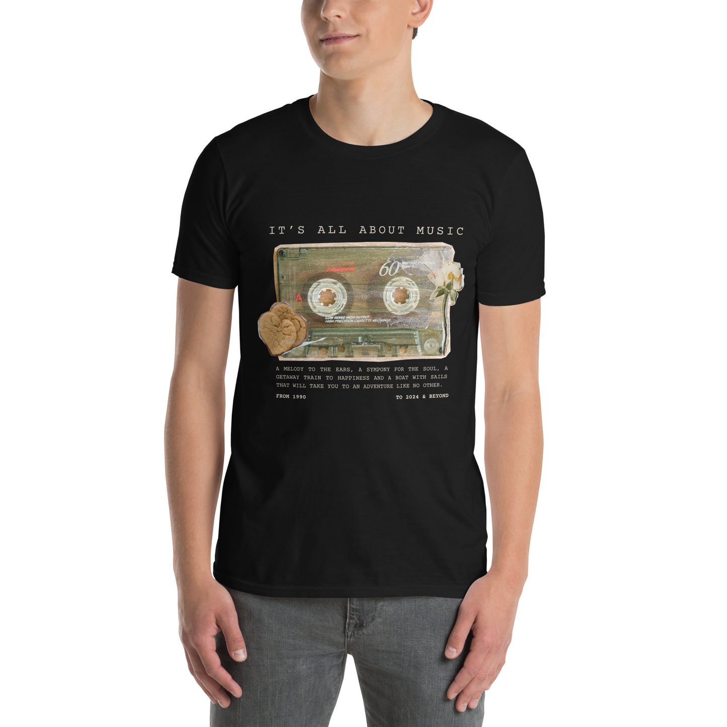 Μαύρο Ανδρικό T-shirt - Ρετρό Κασέτα It's All About Music