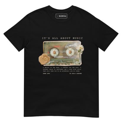 Μαύρο Ανδρικό T-shirt - Ρετρό Κασέτα It's All About Music