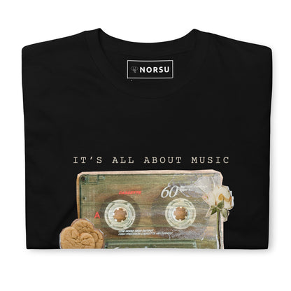 Μαύρο Ανδρικό T-shirt - Ρετρό Κασέτα It's All About Music