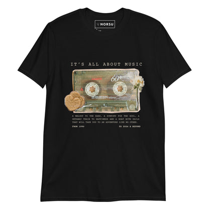 Μαύρο Ανδρικό T-shirt - Ρετρό Κασέτα It's All About Music