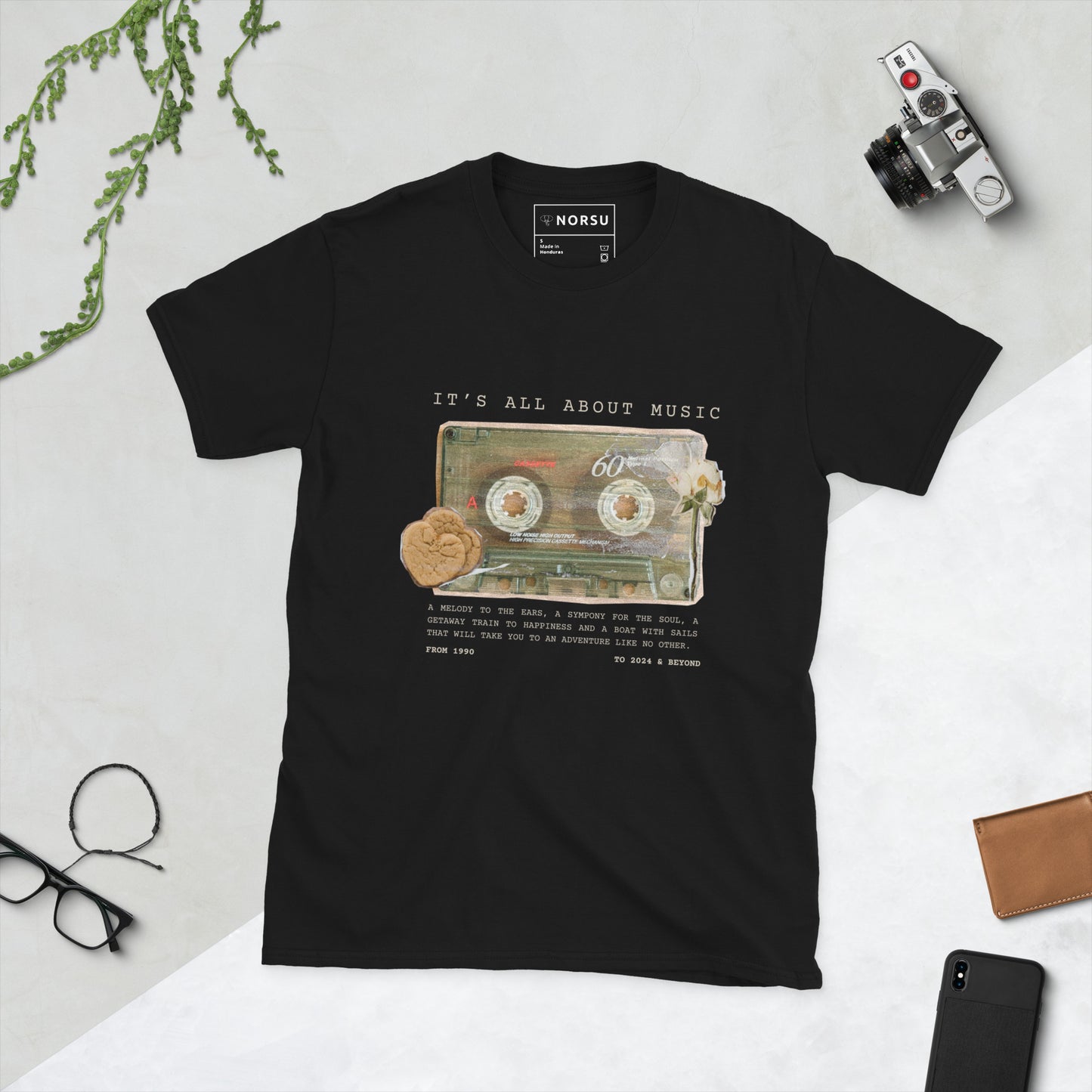 Μαύρο Ανδρικό T-shirt - Ρετρό Κασέτα It's All About Music