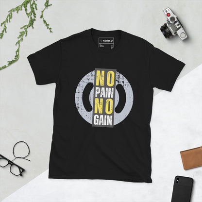 Μαύρο Ανδρικό T-shirt - Γυμναστήριο No Pain No Gain