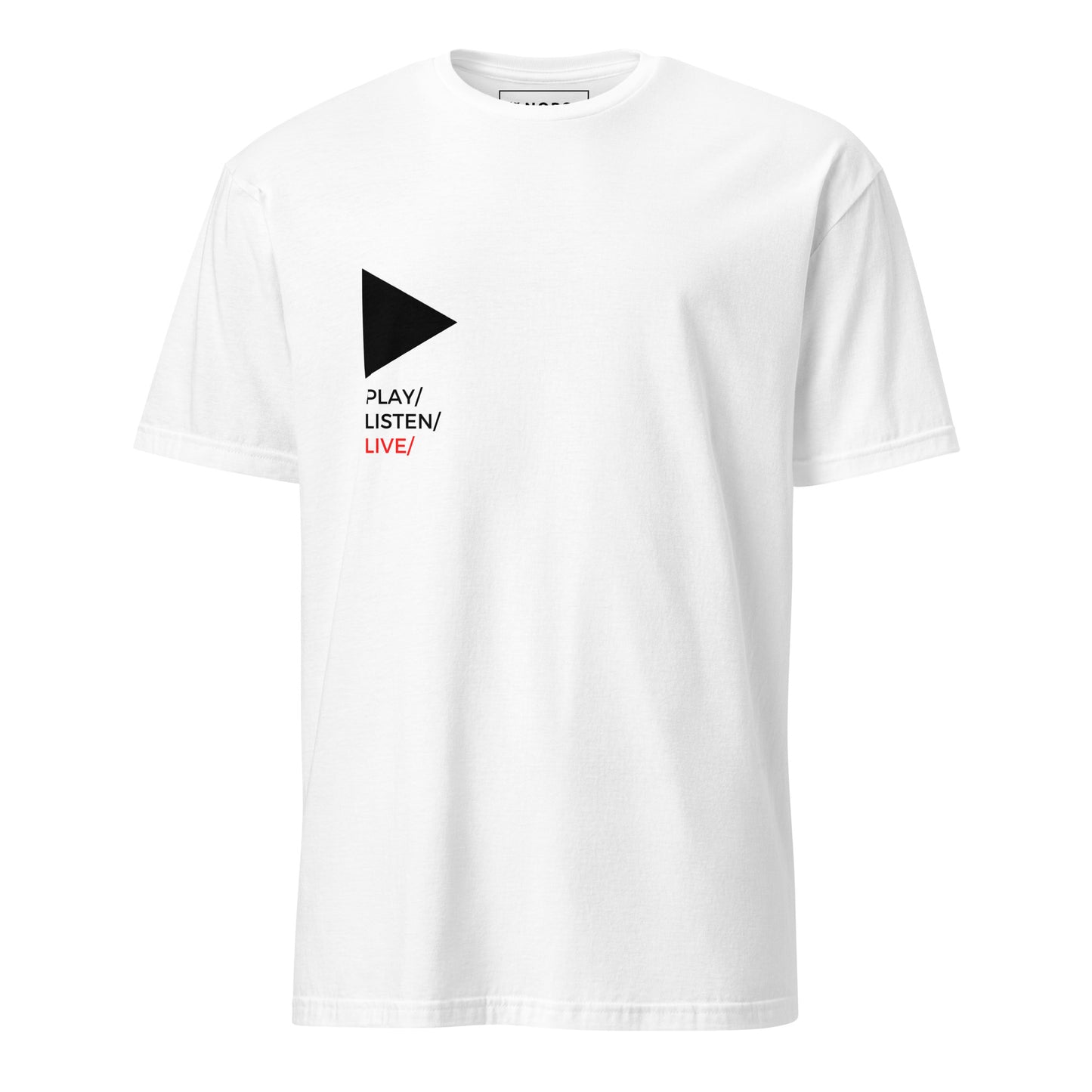 Λευκό Ανδρικό T-shirt - Play, Listen, Live