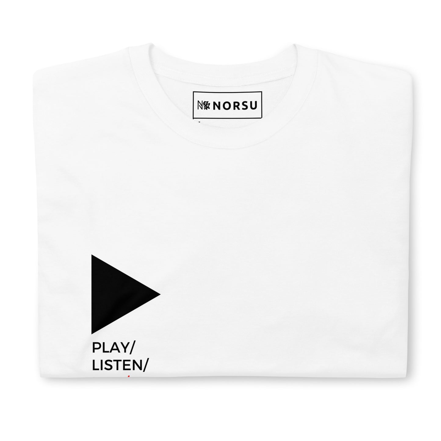 Λευκό Ανδρικό T-shirt - Play, Listen, Live